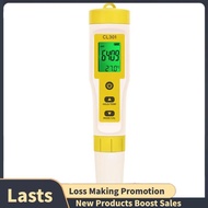Chlorine Meter CL2/H2/Temperature Meter Water Quality Tester for Pools Drinking Water Aquarium Aquac
