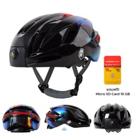 กล้องถ่ายติดหมวกอัจฉริยะ แถมฟรี! เมม16GB หมวกกันน็อคสำหรับปั่นจักยาน มีกล้องบันทึกภาพ