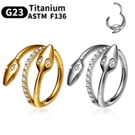 snake earring G23 Titanium ASTM F136 Women's Earrings Nose Piercing Ear Helix Rings Cartilage Earrin