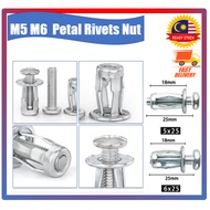 [1 PCS] M5 M6 Petal Rivets Nut Expansion Clamp Petal Shape Metal Rivet Nut Bolt Hollow Wall Plate Fi