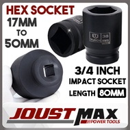 3/4 INCH X 80MM BLACK HEX IMPACT SOCKET BOX SOCKET 17MM TO 50MM IMPACT WRENCH ADAPTER AUTOMOTIVE TOO