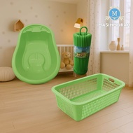 (PAKET HEMAT 3 BARANG) BAK MANDI BAYI + HANGER FOLDING 30 + KERANJANG BAJU BAYI JOLANG MANDI BABY B