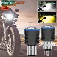 POKERFACE H6 BA20D H4 Motorcycle LED Headlight Bulb Spotlight Motos Accessories Hi Lo Lamp Fog Light