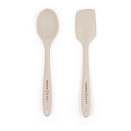 Glass Rock Baby Silicone Cooking Spoon + Spatula Set, Cream Beige, 1 Set