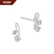 Top Cash Jewellery 10K Lab Grown Abstract Flower Diamond Stud Earrings