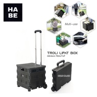 Ready HABE Folding Trolley Box Basket Lid Aluminum ABS Foldable Trolley