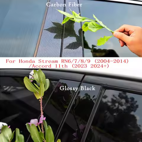 Car PC Material Pillar Post Cover Door Trim Window Molding Sticker For Honda Accord 11th 2023 2024+/