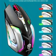 4D RGB Mouse DPI 4 Prog Btns USB Recharge Ergo Design Light Cycle/Breathing Gaming Mouse Pad