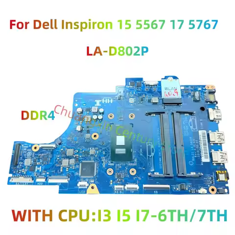 Suitable for Dell Inspiron 15 5567 17 5767 Laptop motherboard BAL21 LA-D802P with I3 I5 I7 CPU 100% 