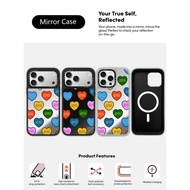 CASECASE X Beyond The Vines Multi Heart Case Black&Sliver Mirror Magnetic Suction IPhone Case For IP