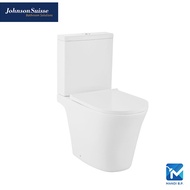 Johnson Suisse Vicenza 4.5/3L (Rimless) Two Piece Close coupled WC Toilet Bowl (BO 200,250mm | HO 180mm) (PP/UF) Seat