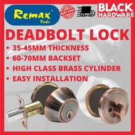 BLACK HARDWARE Remax Single Dead Bolt Door Lock Knob Brass Cylinder Mortise Safety Kunci Pintu Bilik Grill Kayu Rumah 門鎖