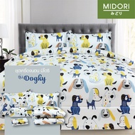 MIDORI TEMPO ผ้าปูที่นอน ชุดเครื่องนอน ชุดผ้าปู ผ้านวม 6 ฟุต 5 ฟุต 3.5 ฟุต ลาย DOGKY