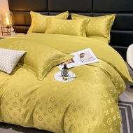 Luxury Wedding Bedding 1200TC Satin Jacquard 4IN1 Bedsheet Set Soft Quilt Cover Pillow Case Bedsheet King Queen Single -03