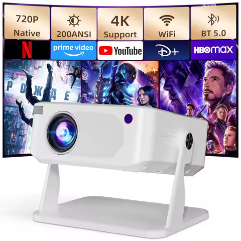 AOC HA109 Projector 4K Android 11 720P Projectors Wifi5 200" Portable Projector Bt5.4 1280*720P Home