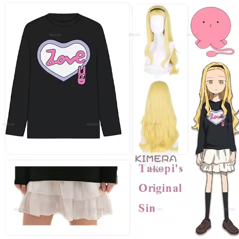 Anime Manga Takopi's Original Sin Kirarazaka Marina Cosplay Top Skirt Costume Wig Takopy no Genzai G