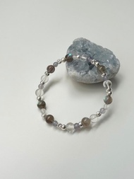 靈藍流光/拉長石 堇青石 白水晶/水晶手鍊 客製化