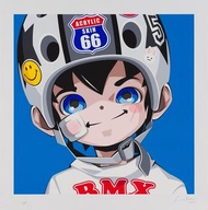 全新未開 松浦浩之 HIROYUKI MATSUURA / 限量136 親筆簽名 “ BMX “ art print 版畫