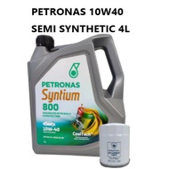 New Packing Petronas 10W-40 Syntium 800 Semi Synthetic SN 10w40 Engine Oil 4L + Proton Oil Filter