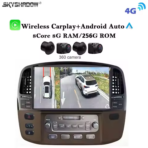 8G+256G Carplay Auto Android 14.0 13.3" Car DVD Player 360 Camera GPS WIFI BT RDS Radio For Toyota L