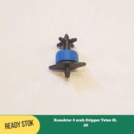 4-way Connector 3/5 Dripper Drops 8L 20 *