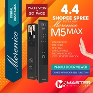 ALL-NEW MORENICE M5MAX ULTRA SLIM WIFI DIGITAL DOOR LOCK + GATE LOCK G5 BUNDLE (Samsung Lockin lenovo Lock installer)