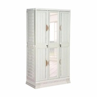 NAPOLLY LEMARI PAKAIAN PLASTIK 4 PINTU  ROTAN KACA GANTUNG CABRO 466 PREMIUM QUALITY [NAPBOX]