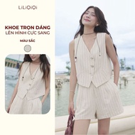 Jile shirt Set with mixed Shorts patterns for women with youthful design for going out LiLiQi by Lee