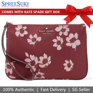 Kate Spade Wristlet In Gift Box Large Wristlet Chelsea The Little Better Dancing Deep Berry Red # K9286