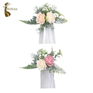 [kokiya] Chair Back Flowers Aisle Flower Arrangement for Landscaping Layout Prop