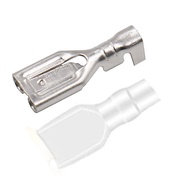 50Set Female Spade Connector 2.8 4.8 6.3 Crimp Terminal with Insulating Sleeves for Terminals 22-16A
