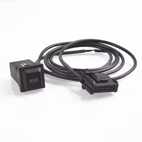 Auto Car Aux-in RNS2 MFD2 AUX Button Audio Adapter Kit 18Pin Plug for VW Golf MK5 for Seat Altea Leo