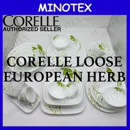 Corelle Loose European Herbs (Dinner Plate/ Luncheon Plate/ Bread Plate/ Serving Bowl/ Bowl/ Fish Plate / Noodle/ Soup)