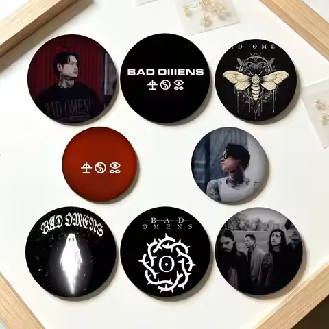 B-Bad Omens Metalcore Band 25mm 32mm 44mm 58mm 75mm Brooches Badges Pins for Accessories Gift