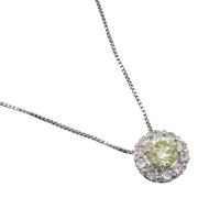 สร้อยคอ แพลทินัม Pt900 x แพลทินัม Pt850 x เพชร 1.08/0.53 กะรัต น้ำหนักประมาณ 5.1 กรัม สำหรับผู้หญิง 