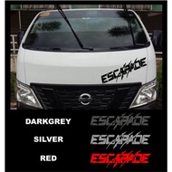 Nissan NV350 Escapade Van Hood Sticker Design Car Sticker Decal