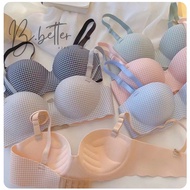 A0270 Pastel Tone Strapless Bra Plaid Pattern No Underwire Add Bubbles In The Middle Of The Hand Sha