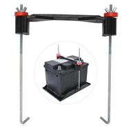 Universal Battery Hold Down Bracket Holder with 10in J Bolts - Premium Aluminum Alloy and Rubber Con