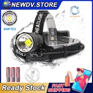 Super Powerful XHP70.2 LED Headlight CREE Xlamp Brightest Zoom Head Light Headlight Head Lamp Flashl