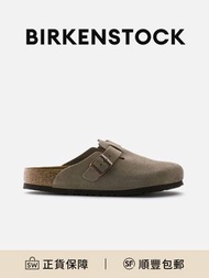 BIRKENSTOCK Boston灰褐色男女同款 絨面EVA拖鞋[平行進口]