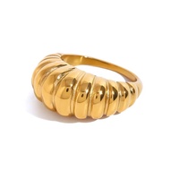 Croissant Ring - Stainless Steel (18K Real Gold PVD Coated) Stainless Steel Ring 18k Gold Ring