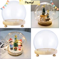 PDONY Glass cloche Fairy Lights Home Decor Spherical Terrarium Glass Vase Jar Wooden base