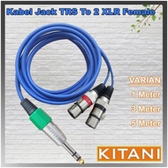 kabel jack akai stereo 6.5mm to 2 canon female 2-1 cable audio kitani - 3 meter