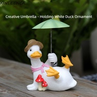 XINLEENCX Duck Umbrella Ornament, Handicraft Simulated Umbrella Duck Statue, Novelty Model Crafts Di