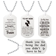 Necklace European and American Stainless Steel Dog Tag Lettering Father Mother's Day Thanksgiving Christmas Gift Titanium Steel Necklace