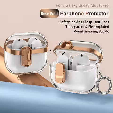 Transparent Safety Locking Case For Samsung Galaxy Buds3 Earphone Protector Galaxy Buds3 Pro / FE Ca