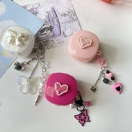 ins love cute Case Baseus WM01 / WM02 cover fashion with keychain bluetooth Earphone Protect Cover b