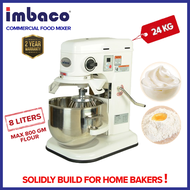 Imbaco Heavy Duty Commercial Food Mixer (8 Liters) | Stand Mixer | Mixer With Stainless Steel Bowl | Bread Dough Mixer | Pengadun Tepung Kek Biskut | Commercial Mixer Food | 2 YEARS WARRANTY | Model WM108-W