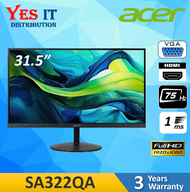 ACER SA322QA FHD / SA322QUA 2K Ultra Slim LCD Monitor (IPS / 1ms / 75Hz / Built In Speaker / 3YEARS)