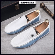 Musim Panas Kasut Lelaki Baharu Kasual Bergaya Kasual Loafers Serbaguna Slip-On Kulit Lembut Loafers